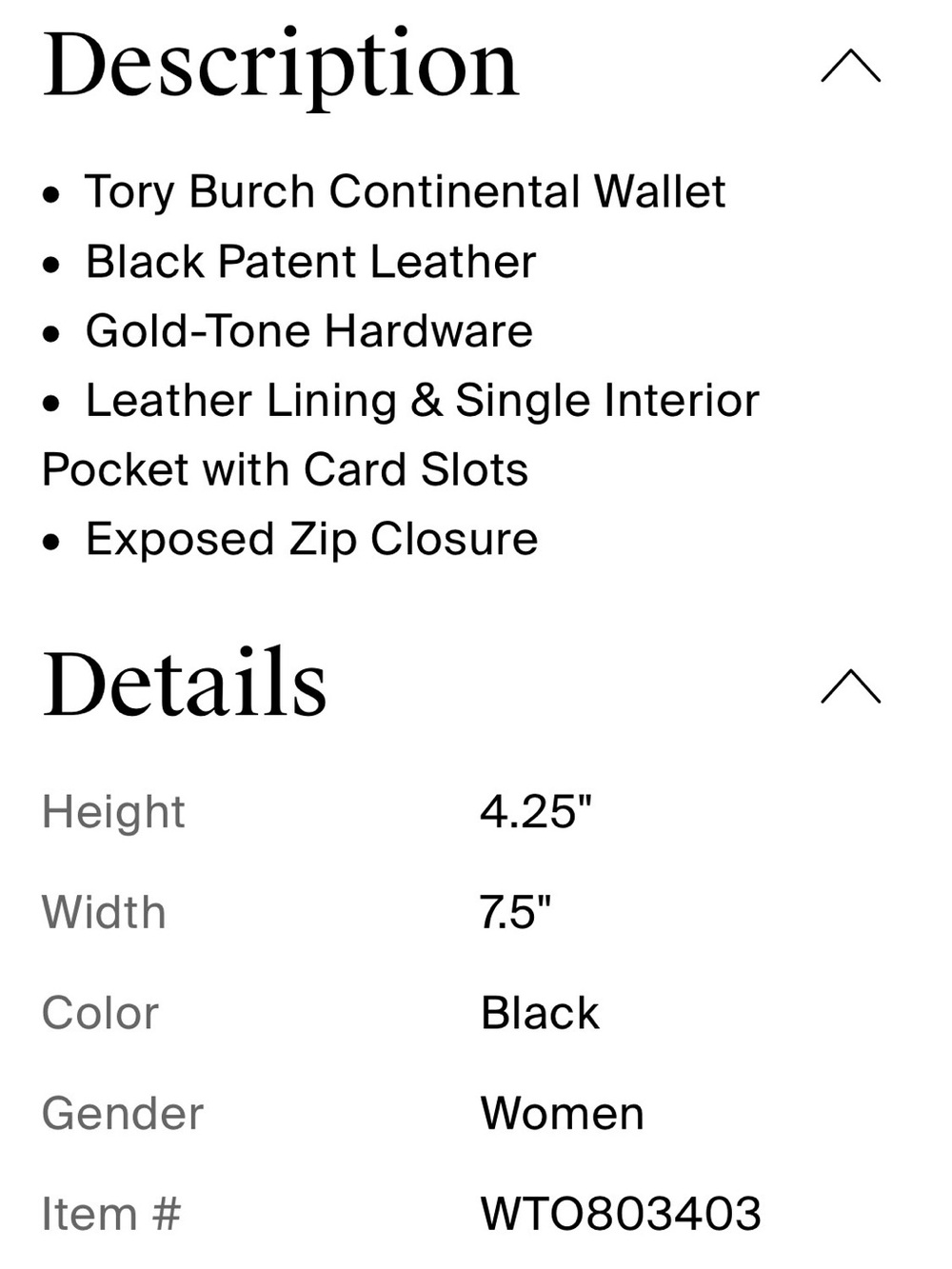 Tory Burch Black Patent Leather Zip-Around Wallet - Picture 6 of 6